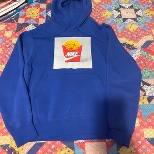 Nike Royal Blue Hoodie with Fry Box Design